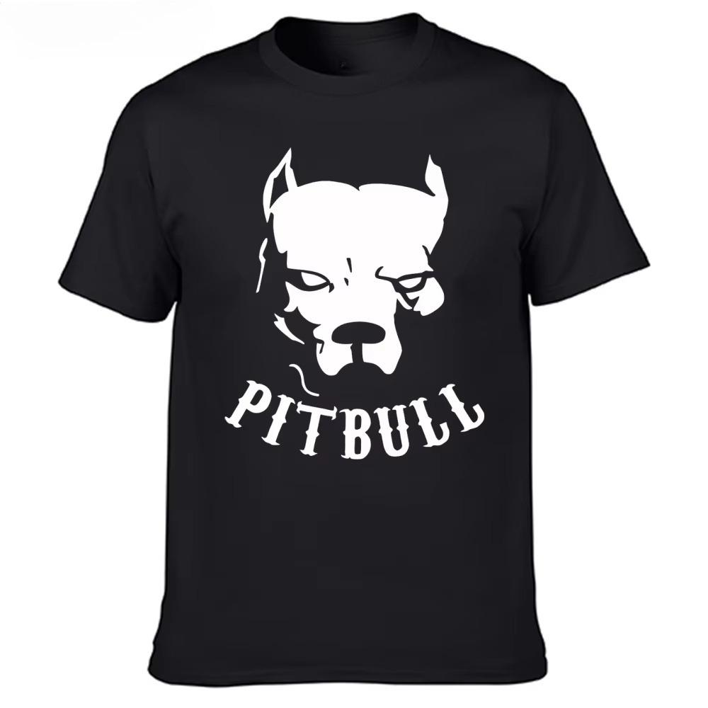 New Spring Vintage Pitbull Rap T Shirt Black Big Center Logo Hip Hop Style Graphic T Shirts Unisexs T Shirts Vintage T Shirt