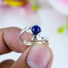 Natural Lapis Lazuli Gemstone 925 Solid Sterling Silver Jewelry Ring S.10 H9r06