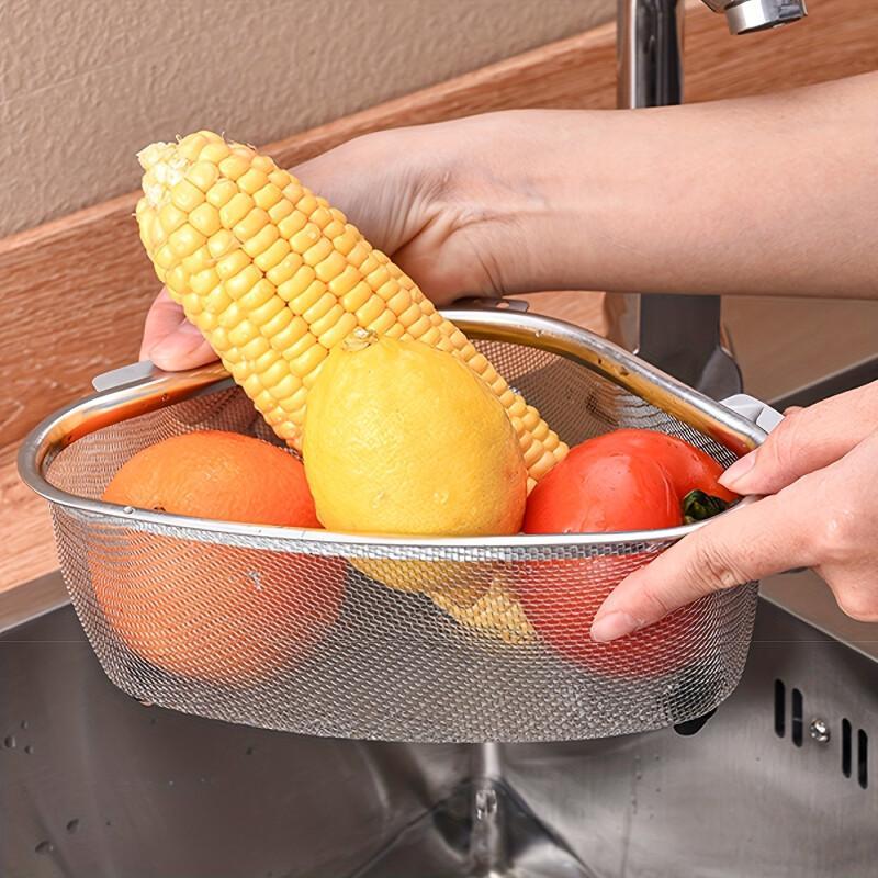 Stainless Steel Sink Strainer Basket Leak-proof, Mesh Storage for Produce, Easy To Clean, Corrosion Resistant & Durable.