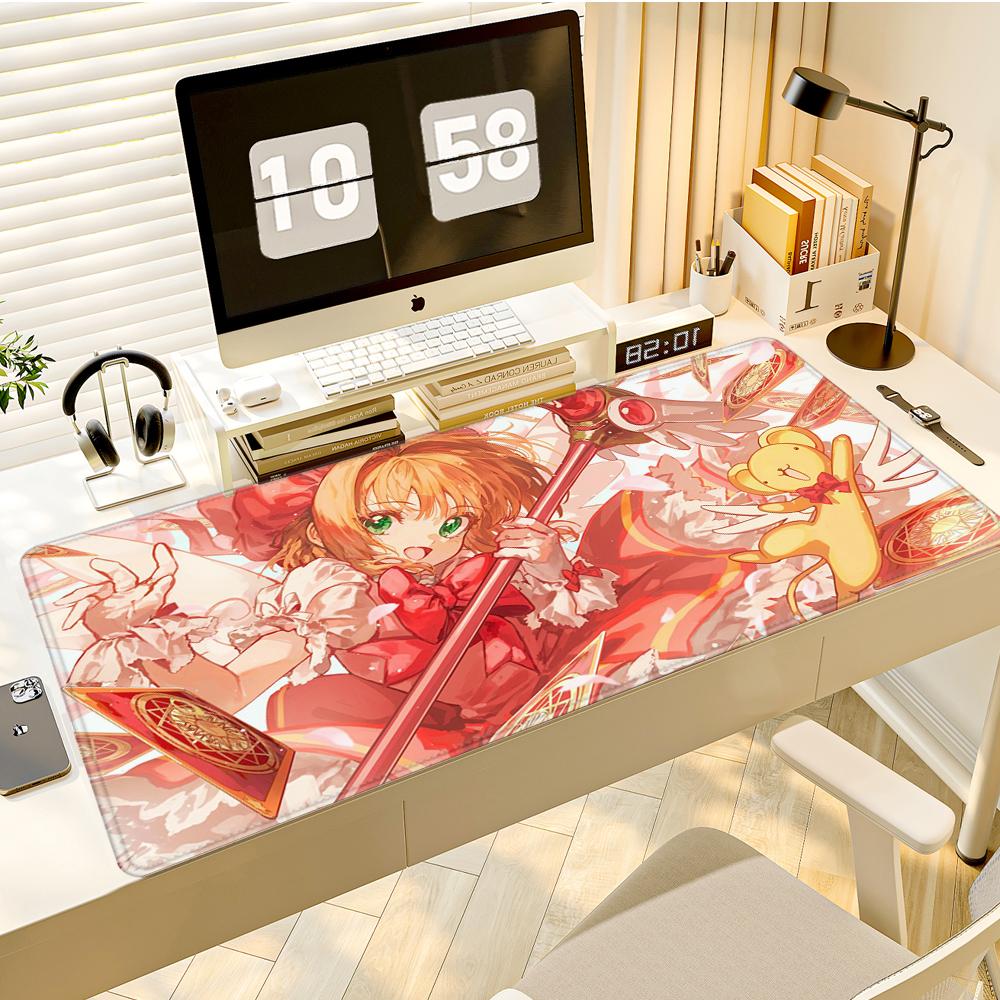Gaming Mouse PadDesk Mat Antislip Stitched Edges Cute Magical Anime Girl  Pink Wand Print Gaming Keyboard Mat for Gamers