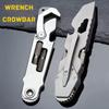 420 Stainless Steel Crowbar Multi-functional Adjustable Wrench Screwdriver Pocket Tool Hanger Pry Bar Bottle Opener EDC Tool