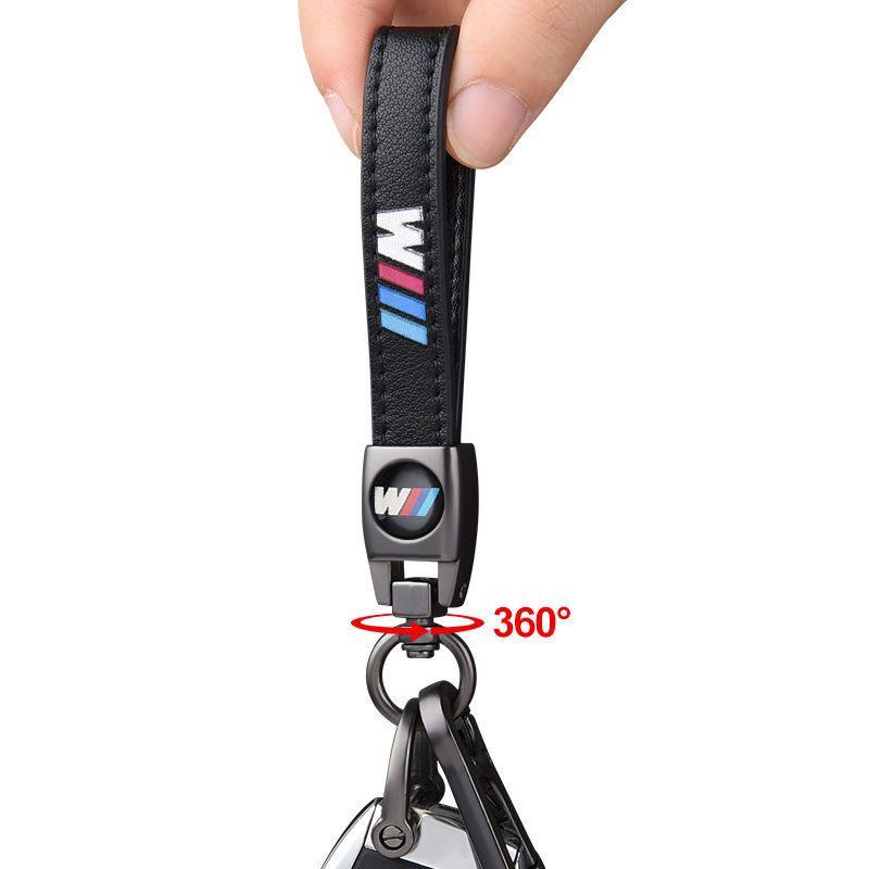 BMW Keychain Leather Color Emblem Style Black for M Performance Keyring tag Car motorcycle lanyard accessories Fashion Gift cysh69
