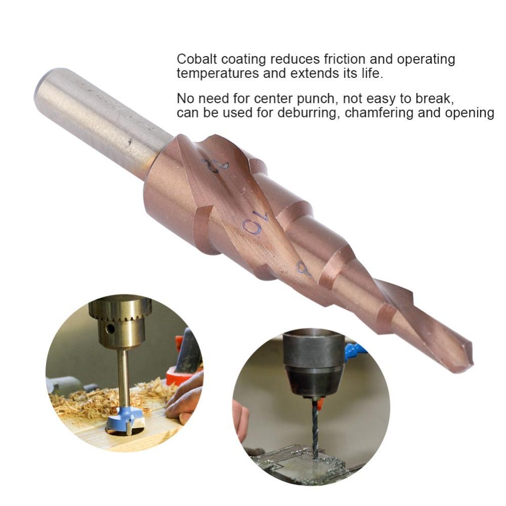 Triangular Shank Hole Opening Tool High Speed Steel M35 Hole Reamer Step Drill Bit Set Counterbore