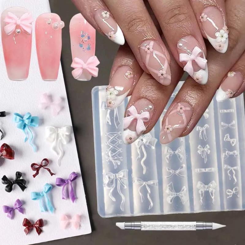 3D Silicone Flower Nail Mold – Lily & Hibiscus Petals, 2/3Pcs Resin Epoxy Modeling Template for Nail Art