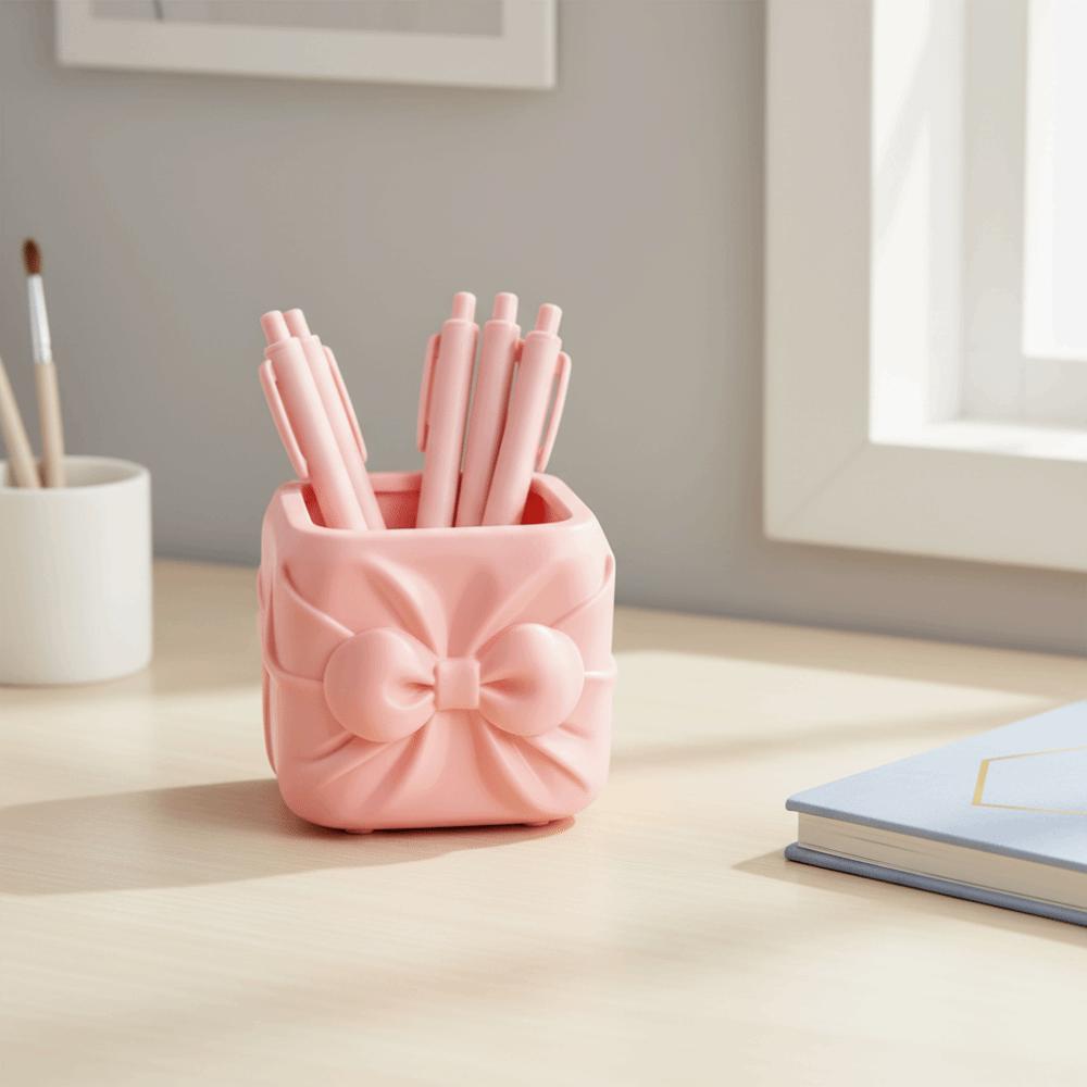 Ornament Bowknot Pen Holder Desktop Organizer Bowknot Pen Container Office Desktop