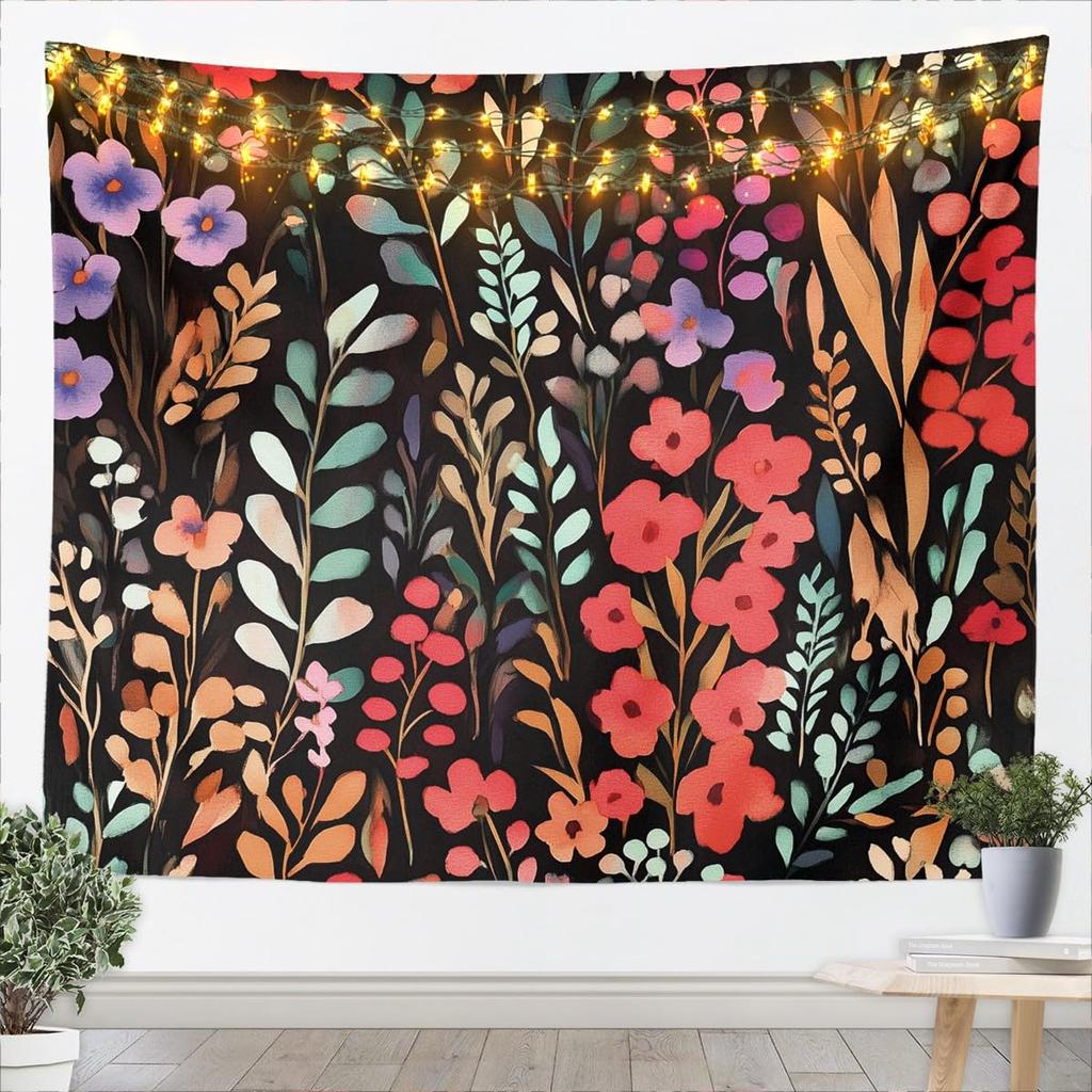 Chinese Dragon Kids Tapestry,Sakura Flowers Waterfall Natural Wall Tapestries,Girls Boys Room Decor,Cherry Blossom Lake Romantic