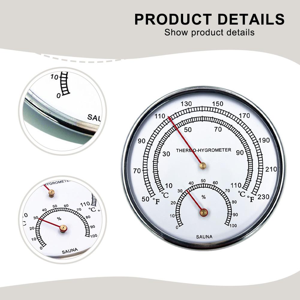 2 In 1  Digital Thermometer Hygrometer Sauna Fahrenheit Thermometer Hygrometer Large Silver-Rimmed Temperature Gauge China Mainland