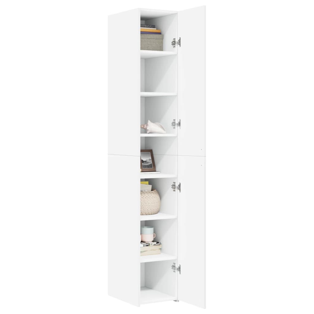 Highboard White 30 x 42.5 x 185 cm Particleboard