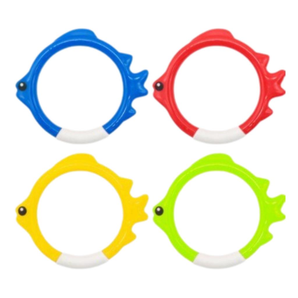 3Pcs Underwater Swim Training Gear With Fish-Shaped Retrieval Rings Diving Rings Set Floatable Pvc Pool Toys For Adults/Kids