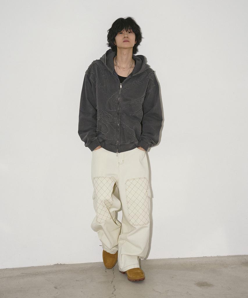 TRAVEL Stitch Pocket Carpenter Pants Ivory