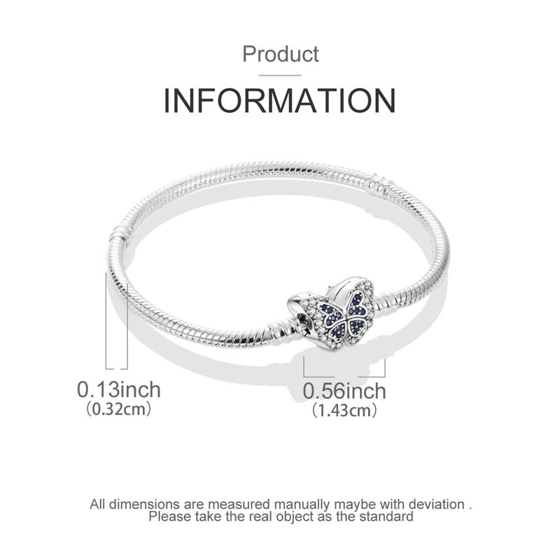 Bracelet 925 Silver Bracelet 17-20CM Love Heart Zircon Original Bracelets Fit Charms Bracelets Jewelry Gifts