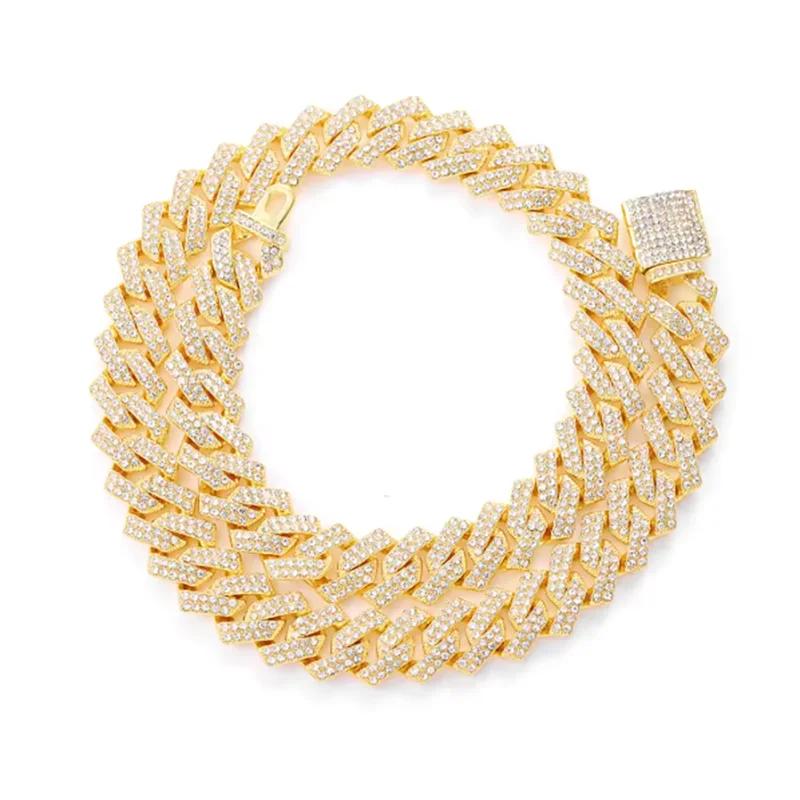 16mm Hip Hop Miami Cuban Link Kette Set Halskette +Uhr+Armband Kreativ Iced Out Glänzend Trendig Stilvoller Schmuck Für Damen Herren