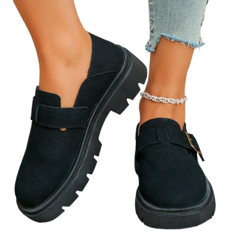 

Мода Модные и универсальные 2024 Осень Новые универсальные ретро удобные и износостойкие кожаные туфли на толстой подошве 40 чёрный