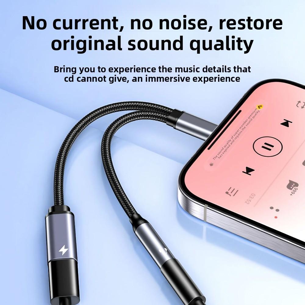 Universal 2 In 1 USB C Splitter Multi-Function Type-C To AUX Adapter Headphone Use