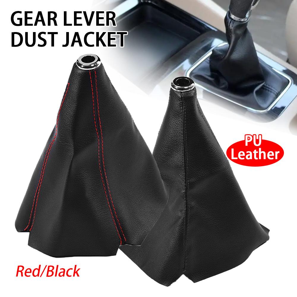 Universal Auto PVC Leder Schalthebelmanschette Staubschutzmanschette Kragen Gamasche Schwarz Rot Für Toyota/Honda/BMW/VW/Benz/Opel