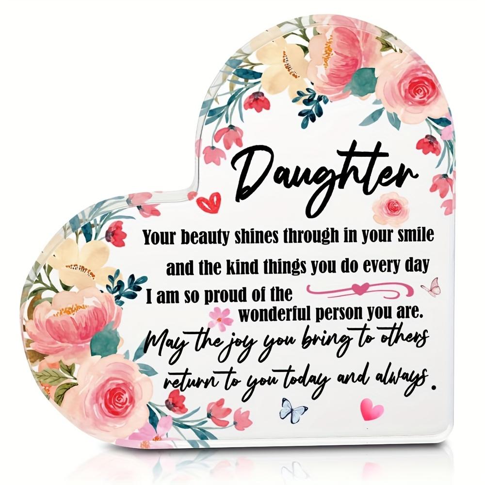 I Love You The Most Heart-Shaped Acrylic Plaque with Floral Design - Romantic Keepsake Gift for Lovers, Home Tabletop Decorations, Nurseries, Home 10*10cm