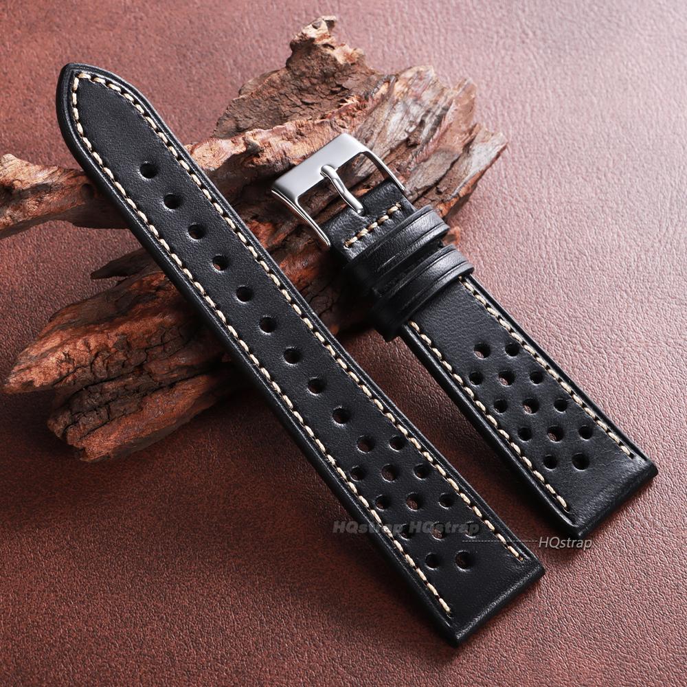 Handmade Cowhide Breathable Leather Watch Band 18mm 20mm 22mm for Seiko for Omega Vintage Men s Strap Watchband Accessories 18mm