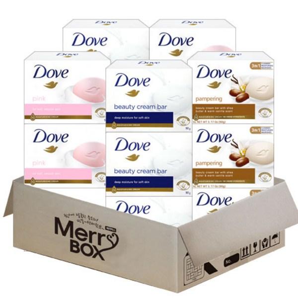 

[Merry Box] Мыло Dove Beauty Bar, набор из 3 предметов, 15 шт. (белый х 5 + розовый х 5 + масло ши х 5), 1 комплект, 1 комплект