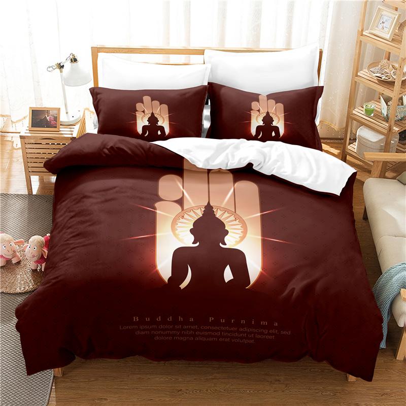 Buddha Duvet Cover Set Queen Size Single Double Bed 220x240cm Twin King Full Bedding Sets Quilt Case Linens 3D HD Pillowcase