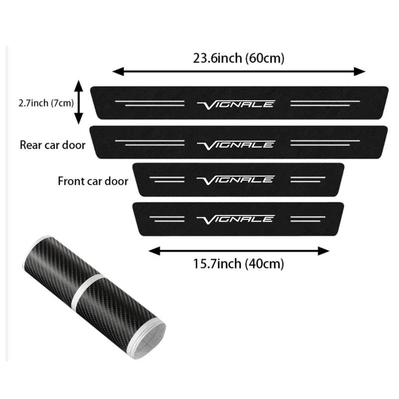 New Carbon Fiber Car Door Sill Sticker Threshold Side Anti Scratch Sticker For Ford VIGNALE Logo Waterproof Decal Car Accessorry