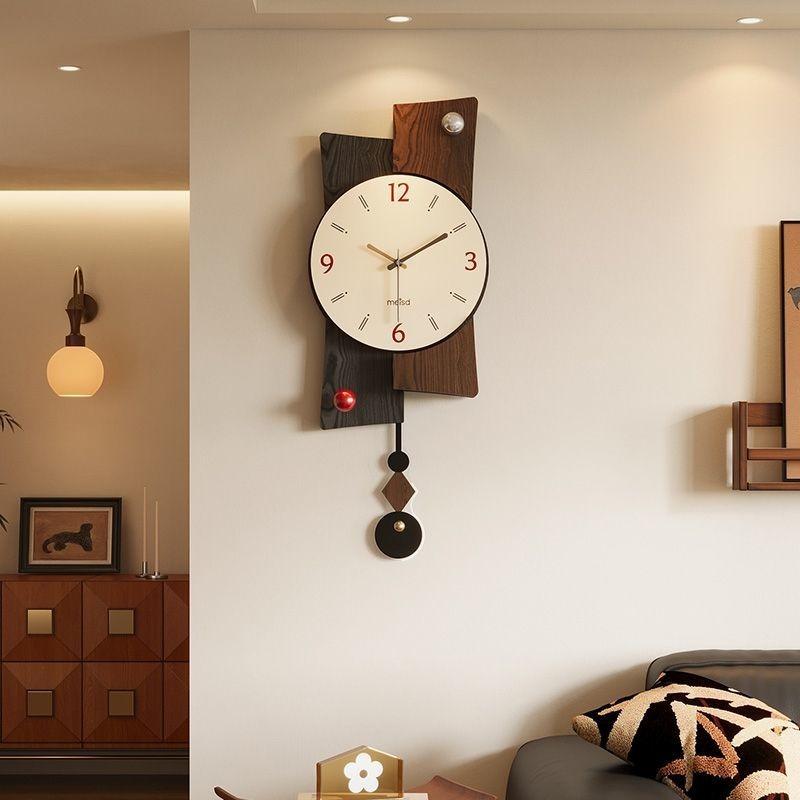 1PC Living Room Wall Clock Chinese Antique New Creative Retro Simple Dining Room Clock Wall Clock Home Decoration