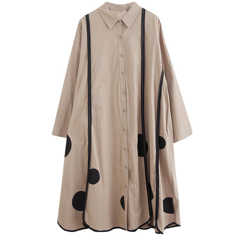 Rochie de damă de primăvară și toamnă, largi, cu imprimeu din dantelă, de lungime medie, vintage literară