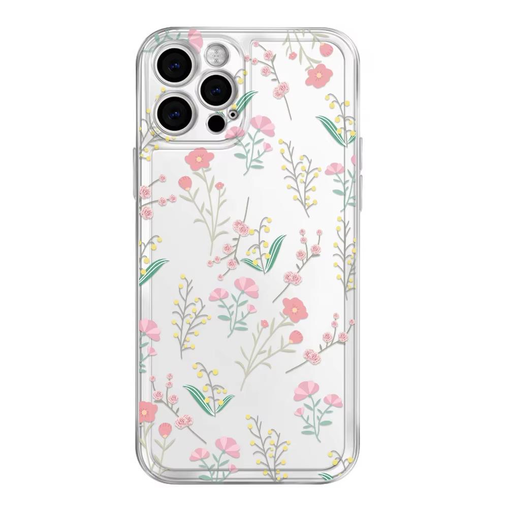 

Fresh and Elegant Flowers Pattern Clear Phone Case For Xiaomi Mi Poco X6Pro X6 X7 X5 Pro Mi Poco F7 Pro F6 F5 Silicone Cover Poco X7 Pro 5G