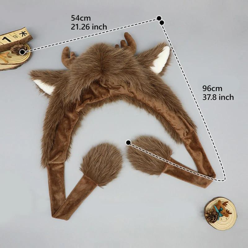 Soft Plush Hat Lightweight Warm Winter Hat Windproof Novelty Antler Ears Hat