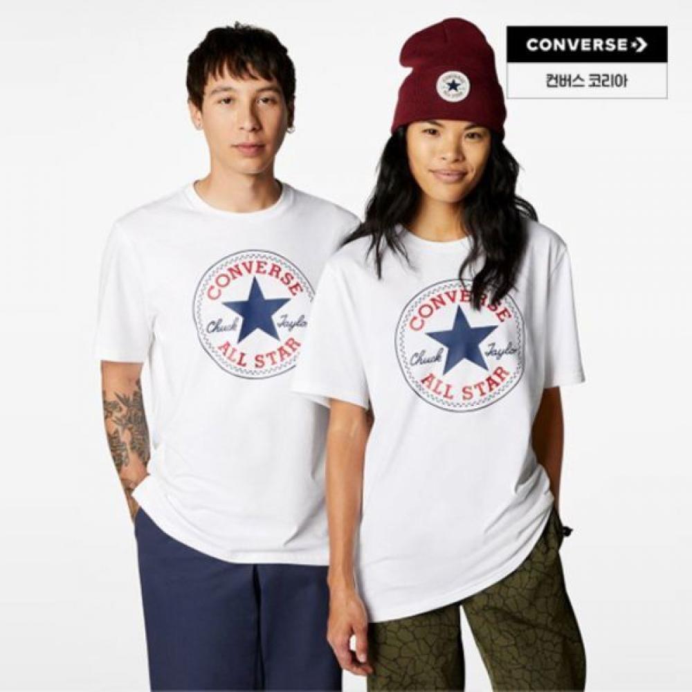 Converse All STar PaTch STandard FiT T shirT whiTe Mch737 001 white/90