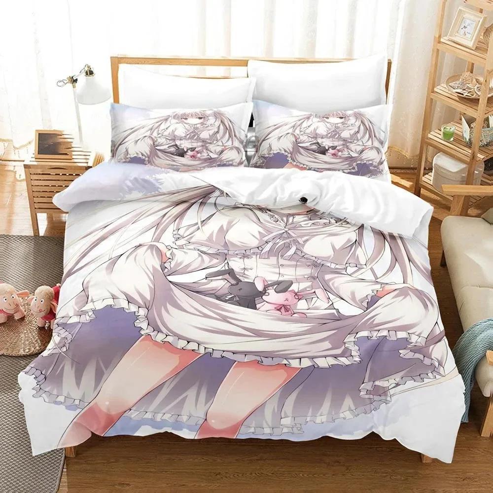 3D Printed Yosuga No Sora Kasugano Bedding Set Anime Duvet Cover Double Twin Full Queen King Adult Kids Quilt Cover Home Textile