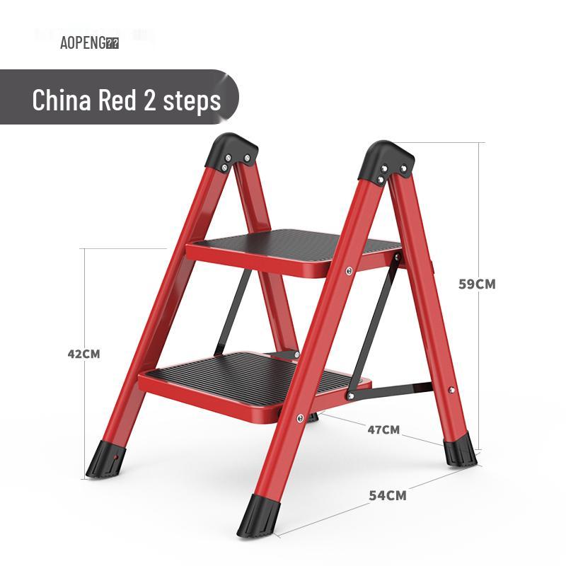 Multi-Functional Telescopic A-Frame Ladder: Indoor Folding Ladder with 3-4 Steps, Thickened for Stability.