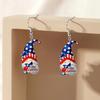 American Flag Acrylic Animal Earrings - Red & White Independence Day Theme