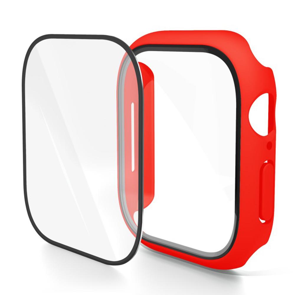 WANLONFENG For Apple Watch Series 10 46mm Watch Case PC Frame with Tempered Glass Screen Protector