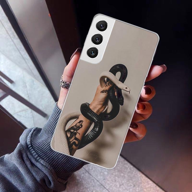 Animal Leather Snake Scales Phone Case For Samsung Galaxy S26 S25 Edge S24 S23 Ultra S22 Plus S21 S20 FE Soft TPU Back Cover Fun