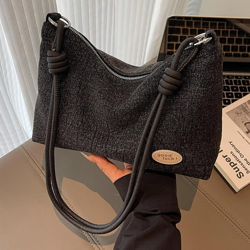 Denim Bag Women's Large-capacity Autumn New Fashionable Casual Messenger Bag One Shoulder Underarm Dumpling Bag