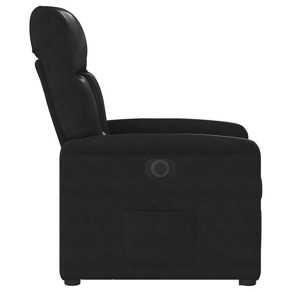 Electric Recliner Chair with Lift Assist Black Microfiber Fabric
