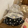 Fisherman Hat Female Summer Thin Section Small Daisy Forest Yarn Hat Light and Breathable Sun Hat