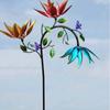 Garden Stake Metal Wind Spinner Creative with Spinning Flowers Gardening Plug Durable Wind Rotator Park