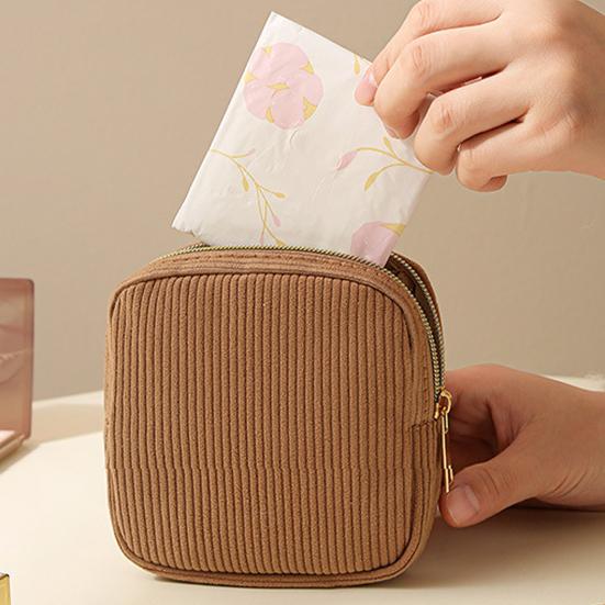 Yousheng Cosmetic Bag Zipper Closure Waterproof Portable Compact Design Sanitary Napkin Organizer Makeup Storage Bag