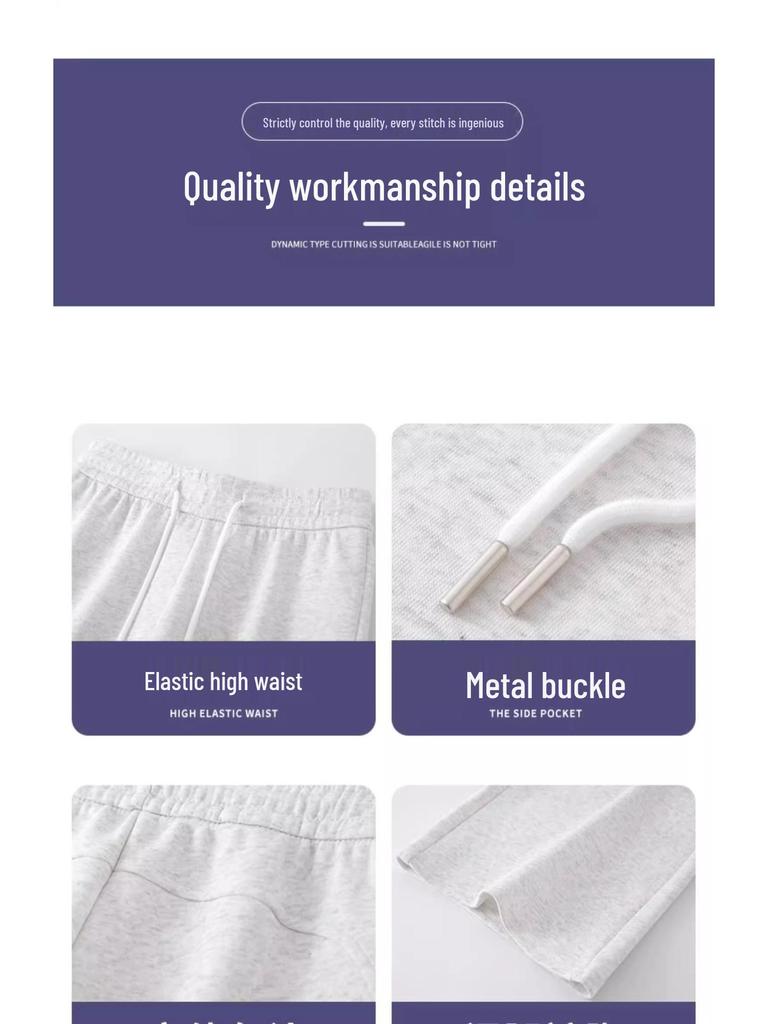 Petite Women's High-Waist Dark Grey Micro-Flare Sweatpants (150cm) - American Style, Spring/Autumn