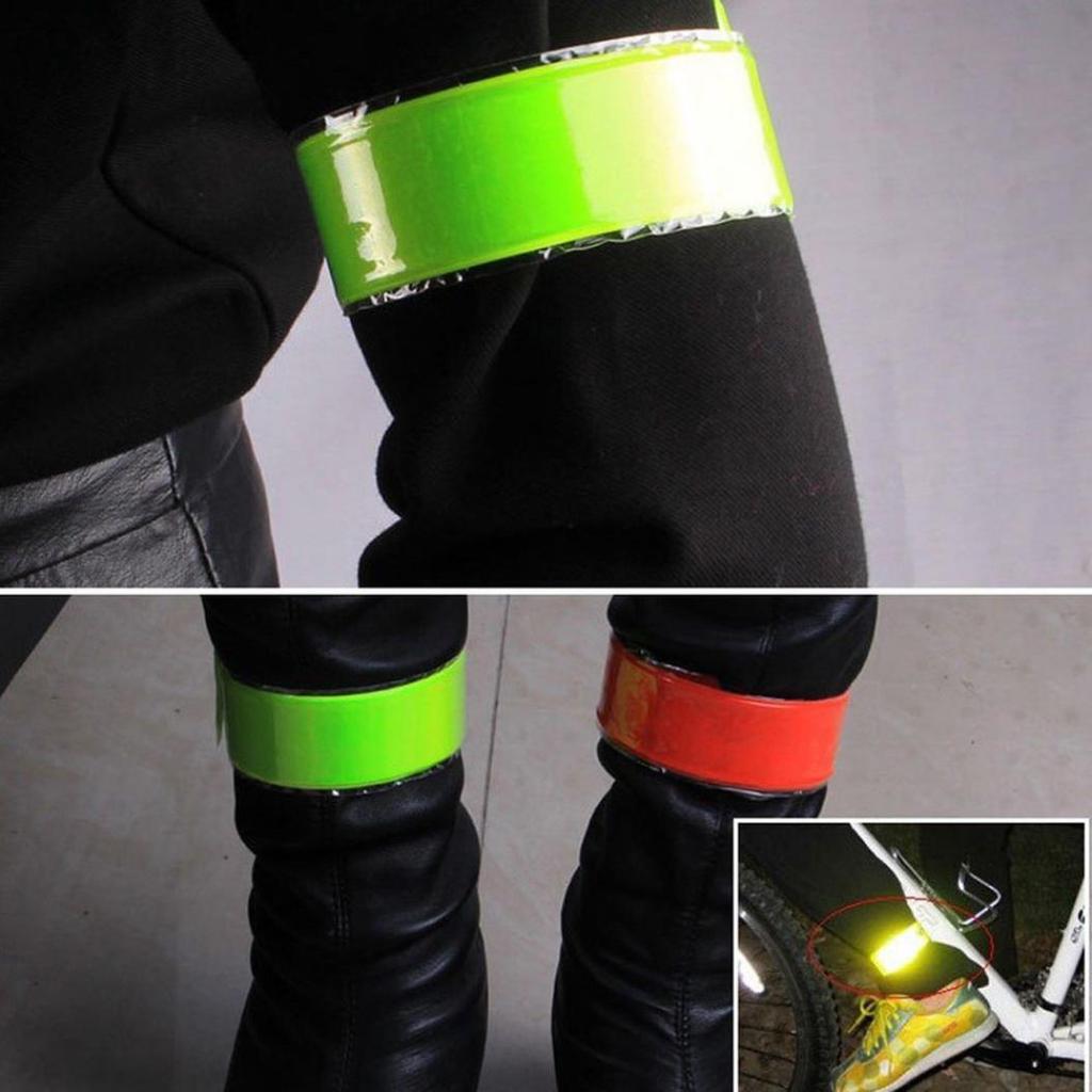 Cycling Bicycle Bike Sports Night Reflective Safety Wrist Band Leg Strap Belt