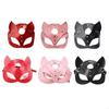 Zinc Zinc Alloy Halloween Mask Solid Color Half Face Mask Cool PU Leather Mask  Women