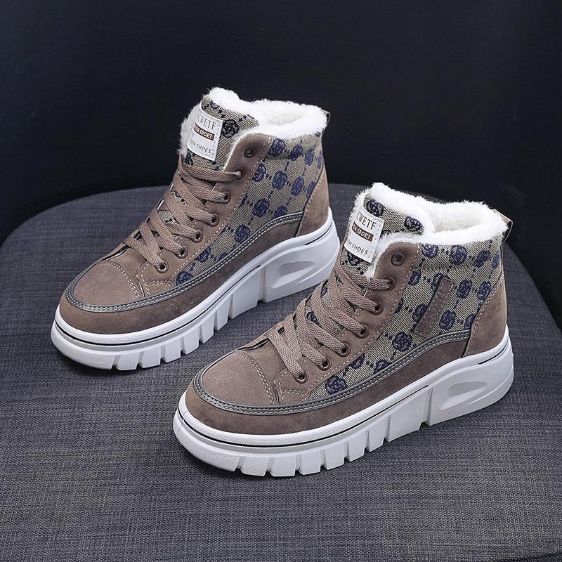 Damenstiefel Schneestiefel Wintermode Plus Samt Warme Stiefel Lässige Baumwollschuhe Damenschuhe