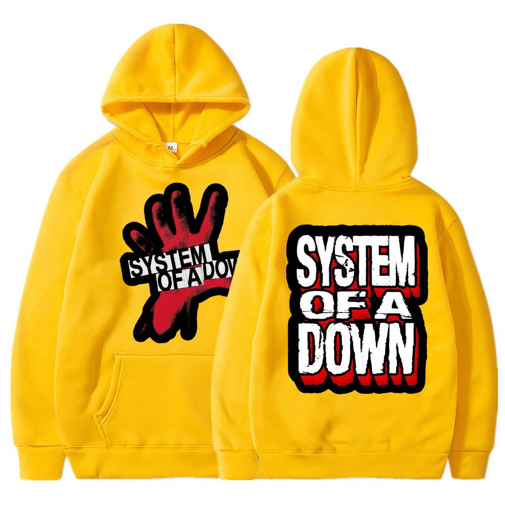Vintage Band System of A Down Graphic Hoodies Unisex Awesome Rock Metal Long Sleeve Oversized Fleece Oversized Sportwear Male