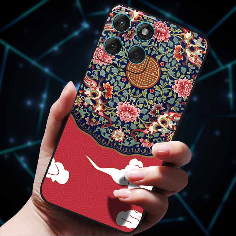 For Motorola Edge 60 Fusion Case 60Stylus 3D Flowers Emboss Phone Cases for Moto Edge 60 PRO Stylus Back Soft Silicone Bumper
