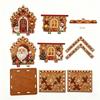 DIY 3D Wooden Gingerbread House Decoration Kit with Faux Pearls – Christmas wreath Design