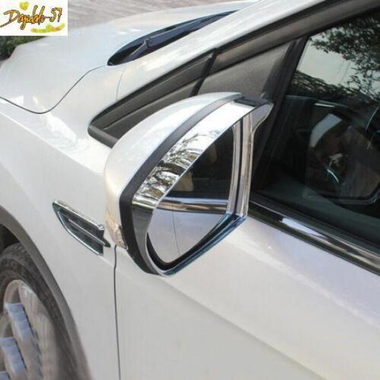 ABS Chrome Side Mirror Rain Eyebrow Cover Trim 2P For Ford Escape Kuga 2013-