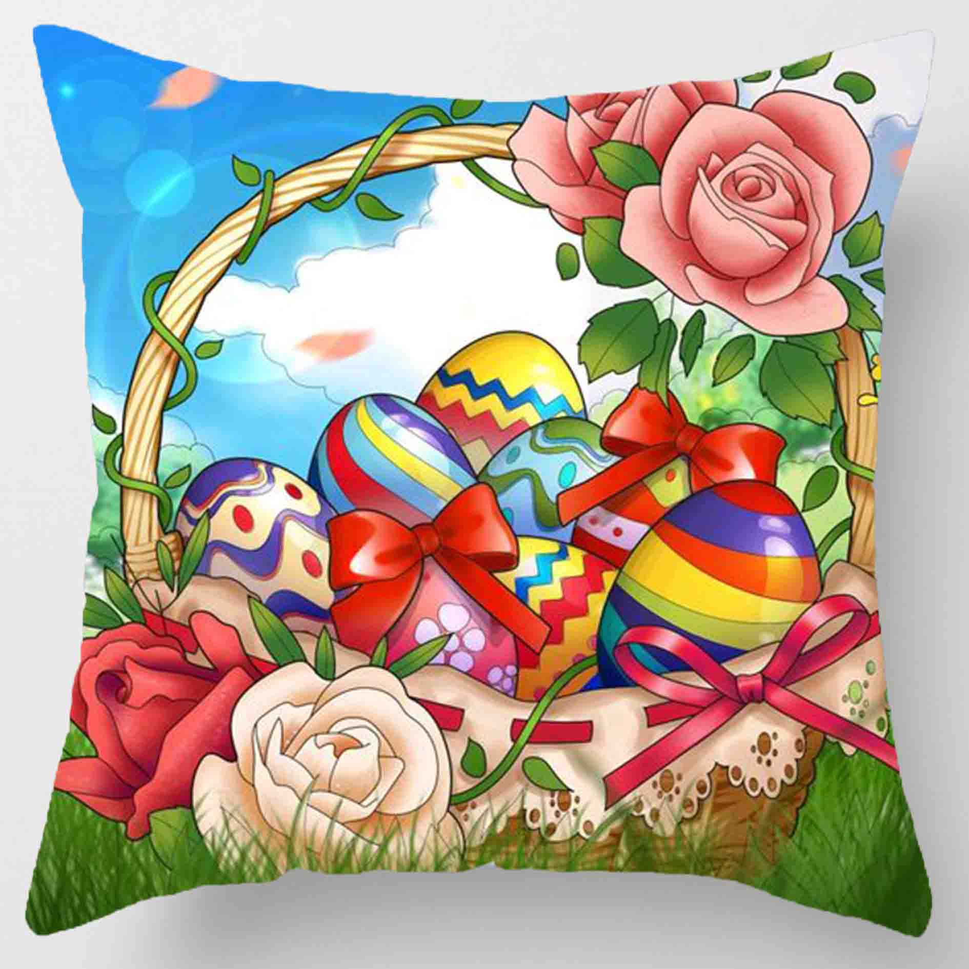 

2024 new Easter pillowcase Home decoration bed sofa cushion pillow case 12x12Inch