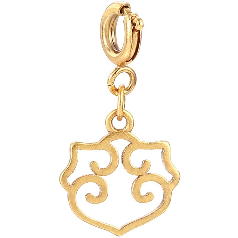 Přívěsky na náramek s charakterem Fu: Zlaté pískové přívěsky a distanční korálky pro DIY šperky