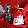 10pcs Christmas Gift Bags Navidad Santa Cookies Bag Candy Snowflake Crisp Drawstring Bag Xmas Decorations for Home New Year